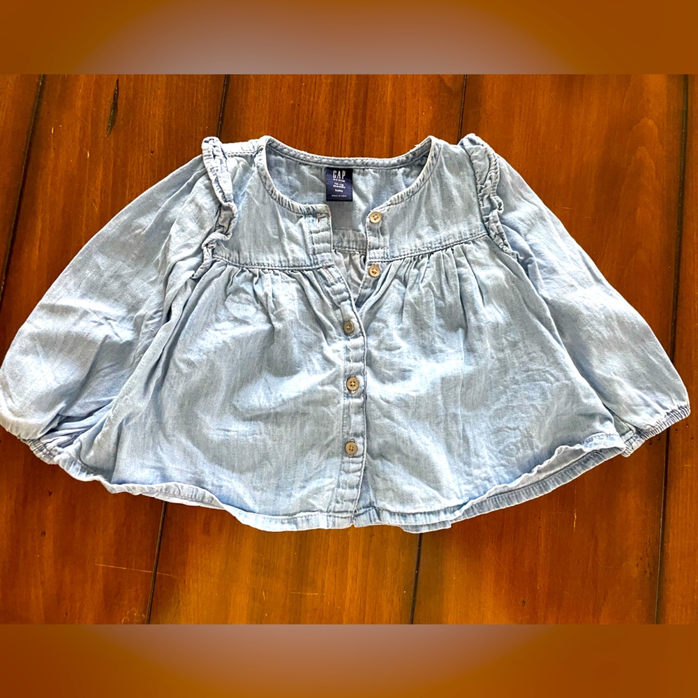 Baby gap denim peplum top 12-18 mo